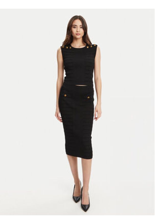 Guess Spódnica ołówkowa W5YD66 Z0130 Czarny Slim Fit. Kolor: czarny. Materiał: wiskoza