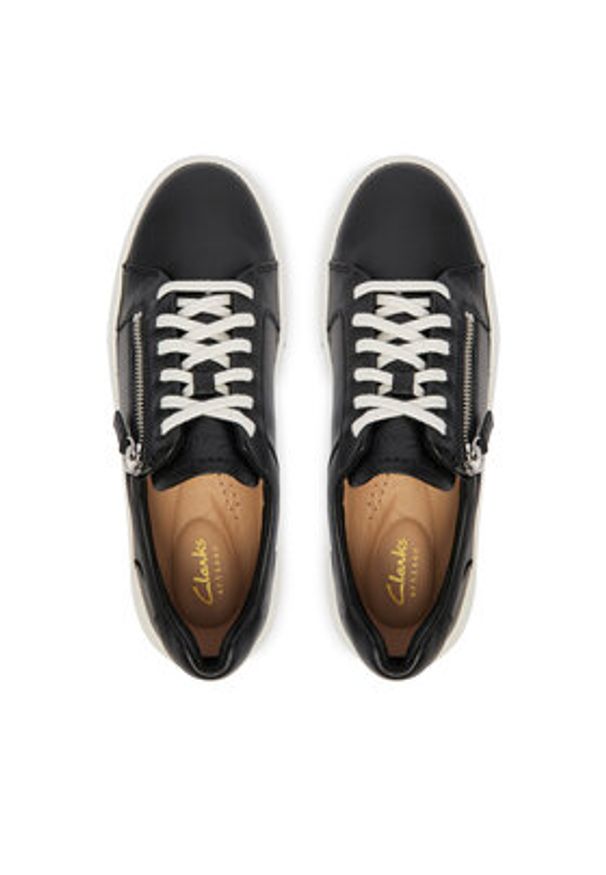Clarks Sneakersy Hollyrose Zip 26185913 Czarny. Kolor: czarny. Materiał: skóra