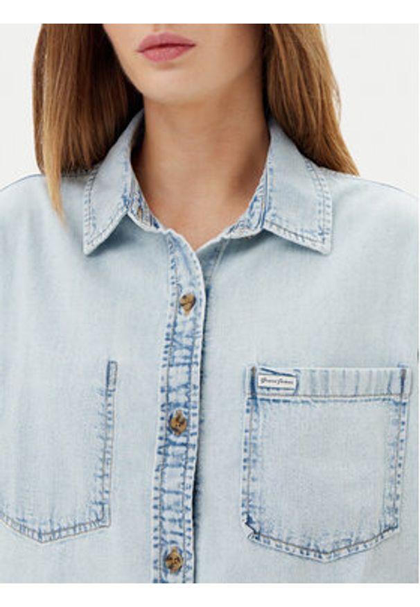 Guess Koszula W5GH0F D5M83 Niebieski Regular Fit. Kolor: niebieski. Materiał: bawełna