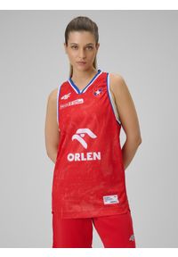 4f - 4F Koszulka meczowa replika wyjazdowa z sezonu 2025/26 damska 4F x Wisła Kraków - czerwona L. Kolor: czerwony. Materiał: materiał. Wzór: nadruk. Sport: fitness #1