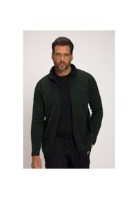 JAY-PI - Męska Bluza rozpinana z dzianiny i polaru. Kolekcja: plus size. Kolor: zielony. Materiał: poliester, materiał. Sport: turystyka piesza #1