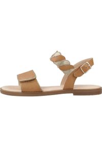 Geox - Sandały GEOX J SANDAL KARLY GIRL Jasnobrązowy. Kolor: brązowy, wielokolorowy, beżowy. Materiał: syntetyk, skóra. Sezon: lato