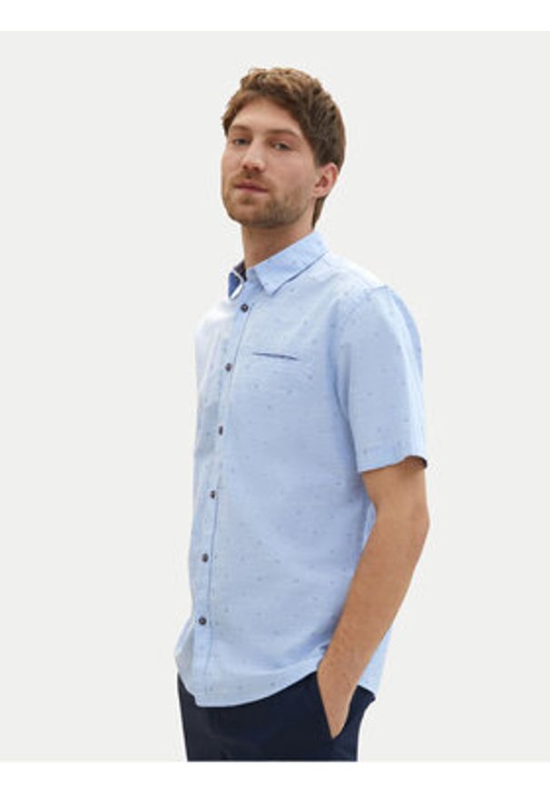 Tom Tailor Koszula 1040138 Niebieski Regular Fit. Kolor: niebieski. Materiał: bawełna