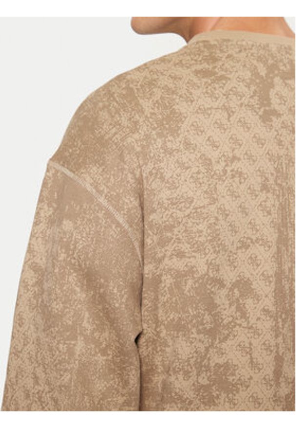 Guess Bluza Z5RQ17 K9YI1 Beżowy Regular Fit. Kolor: beżowy. Materiał: bawełna