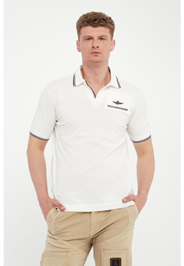 Aeronautica Militare - Polo męskie z haftem AERONAUTICA MILITARE. Typ kołnierza: polo. Wzór: haft