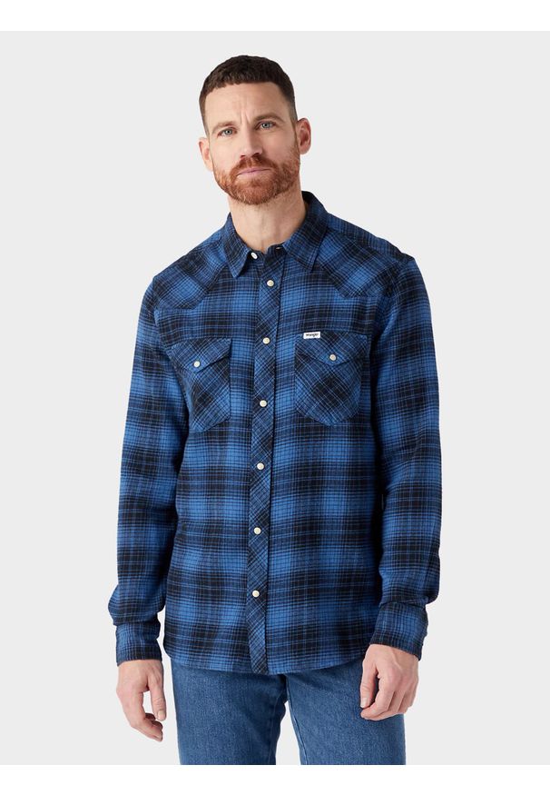 Wrangler - WRANGLER MĘSKA KOSZULA LS WESTERN SHIRT FEDERAL BLUE 112341162