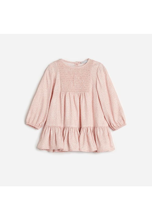 Reserved - Sukienka z EcoVero™ - Różowy. Kolor: różowy