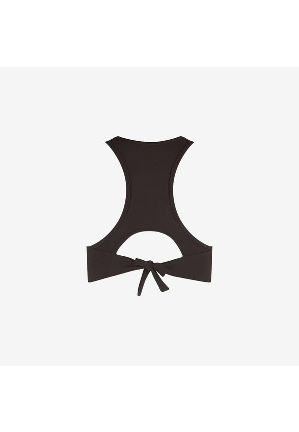 WALLIEN - Damski bikini top racerfront wiązany do pływania & surfingu - Brązowy. Kolor: brązowy