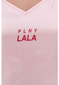 PLNY LALA - Top piżamowy. Kolor: różowy. Materiał: satyna, materiał. Wzór: ze splotem #5