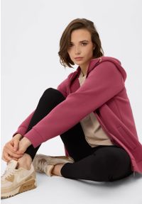 Volcano - Bluza z kapturem B-CAMBEL. Okazja: na co dzień. Typ kołnierza: kaptur. Kolor: różowy. Materiał: materiał, wiskoza. Wzór: gładki. Styl: casual #1