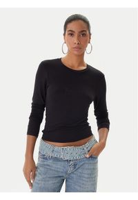 Juicy Couture Bluzka Slub JCWCT225312 Czarny Slim Fit. Kolor: czarny. Materiał: wiskoza #1