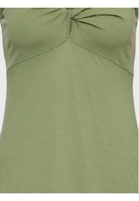 Deha Sukienka codzienna D83201 Zielony Regular Fit. Okazja: na co dzień. Kolor: zielony. Materiał: bawełna. Typ sukienki: proste. Styl: casual #3