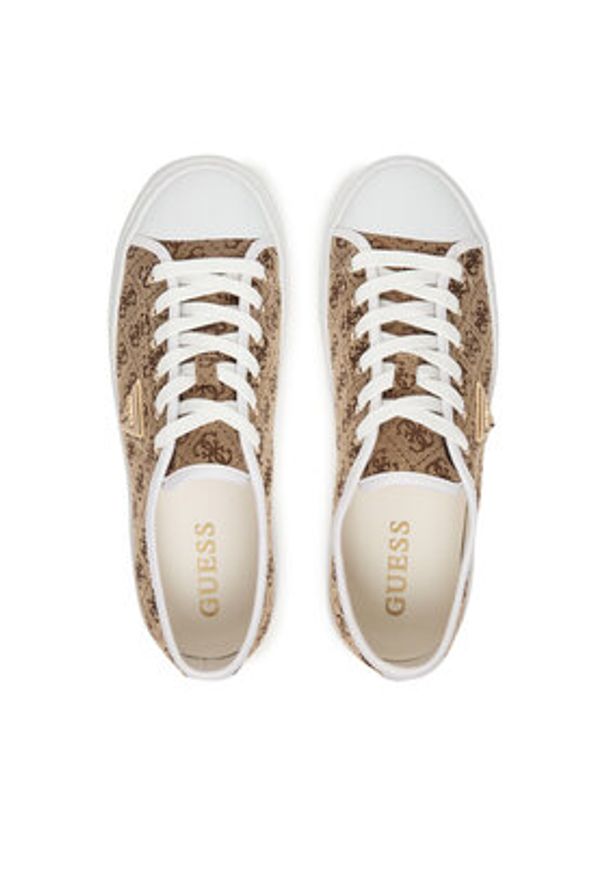 Guess Trampki FLJJZ4 FAL12 Beżowy. Kolor: beżowy. Materiał: materiał