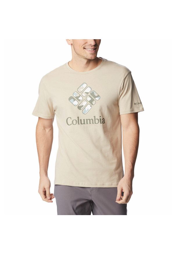 columbia - Koszulka Męska Columbia Rapid Ridge Graphic T-Shirt. Kolor: beżowy, wielokolorowy, szary