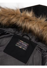Ombre Clothing - Zimowa kurtka męska alaska z odpinanym futerkiem od kaptura - czarna V2 OM-JALJ-0148 - XXL. Kolor: czarny. Materiał: futro. Długość: długie. Wzór: nadruk. Sezon: zima #7