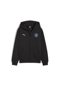 Puma - Młodzieżowa kurtka Manchester City FtblEssentials z kapturem PUMA. Typ kołnierza: kaptur. Kolor: niebieski, wielokolorowy, czarny. Sport: bieganie #1