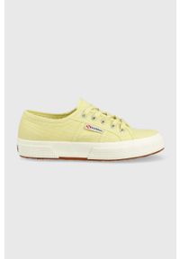 Superga tenisówki damskie kolor żółty. Nosek buta: okrągły. Zapięcie: sznurówki. Kolor: żółty. Materiał: guma