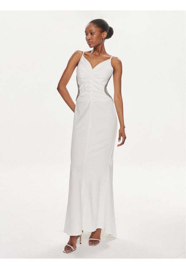 Rinascimento Sukienka wieczorowa CFC0117706003 Biały Regular Fit. Kolor: biały. Materiał: syntetyk. Styl: wizytowy