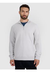 4f - 4F Bluza dresowa nierozpinana bez kaptura męska - szara XXL. Okazja: na co dzień. Typ kołnierza: bez kaptura. Kolor: szary. Materiał: dresówka. Wzór: gładki, ze splotem. Styl: klasyczny, casual