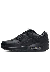 Buty młodzieżowe Nike Air Max 90 Leather CD6864-028 - czarne. Okazja: na co dzień. Kolor: czarny. Materiał: guma, skóra, syntetyk. Szerokość cholewki: normalna. Model: Nike Air Max 90, Nike Air Max