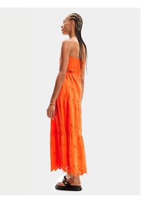 Desigual Sukienka letnia Malver 24SWVW12 Pomarańczowy Regular Fit. Kolor: pomarańczowy. Materiał: bawełna. Sezon: lato #4