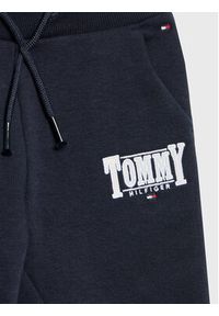 TOMMY HILFIGER - Tommy Hilfiger Spodnie dresowe Logo KG0KG06869 Granatowy Regular Fit. Kolor: niebieski. Materiał: bawełna #3