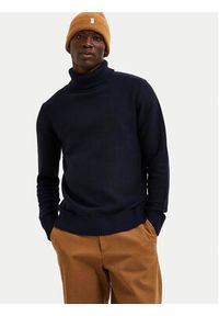 Selected Homme Golf 16086644 Granatowy Regular Fit. Typ kołnierza: golf. Kolor: niebieski. Materiał: bawełna #5
