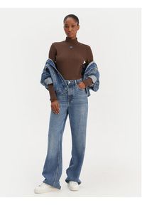 Hugo - HUGO Golf Easy 50525318 Brązowy Regular Fit. Typ kołnierza: golf. Kolor: brązowy. Materiał: bawełna #2