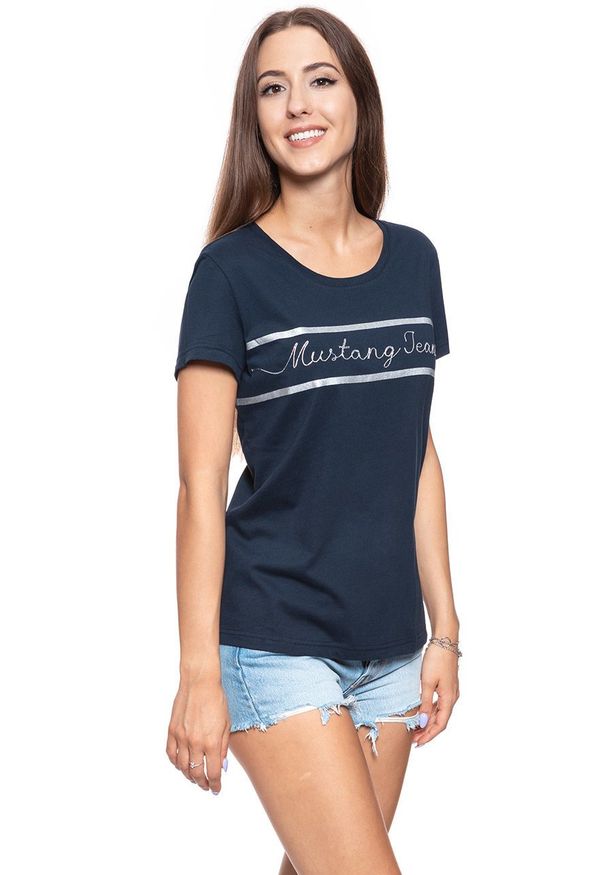 Mustang - MUSTANG T SHIRT DAMSKI Alina C Print Sky Captain 1008945 5323. Wzór: nadruk