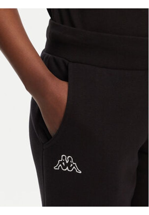 Kappa Spodnie dresowe 303MKI0 Czarny Regular Fit. Kolor: czarny. Materiał: bawełna