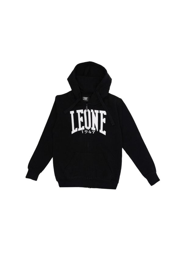 LEONE 1947 APPAREL - Bluza dziecięca z kapturem i zamkiem Basic. Typ kołnierza: kaptur. Kolor: czarny. Sport: joga i pilates