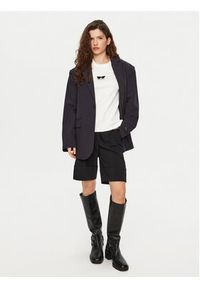 Karl Lagerfeld - KARL LAGERFELD T-Shirt A1W17021 Biały Regular Fit. Typ kołnierza: dekolt w karo. Kolor: biały. Materiał: bawełna #4