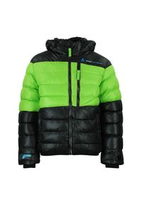 PEAK MOUNTAIN - Kurtka narciarska dla dzieci Peak Mountain Ecaptin. Kolor: zielony, czarny, wielokolorowy. Materiał: puch. Styl: sportowy