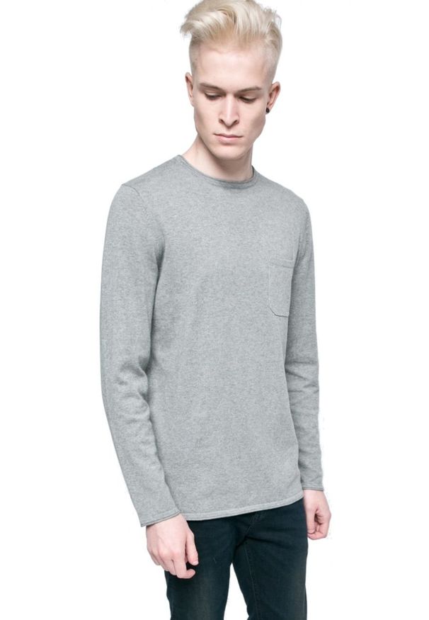 Lee - LEE CREW KNIT GREY MELE L85AAH37 $. Materiał: bawełna. Styl: klasyczny, elegancki