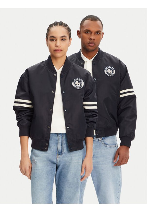 Lacoste Kurtka bomber BH3441 Granatowy Regular Fit. Kolor: niebieski. Materiał: syntetyk