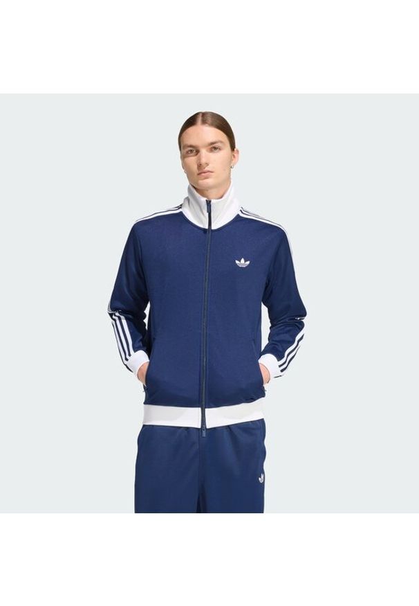 Adidas - adidas Bluza adicolor Classic KE3526 Granatowy Slim Fit. Kolor: niebieski. Materiał: bawełna