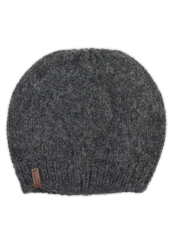 Adam Collection - Szara czapka z domieszką kaszmiru CZ10. Kolor: szary. Materiał: kaszmir