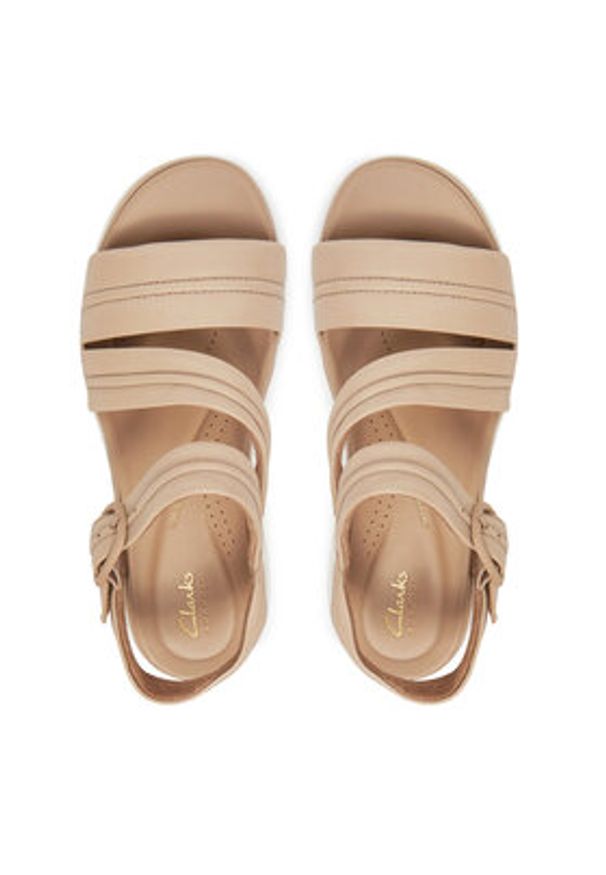 Clarks Sandały Tuscan Strap 26181475 Beżowy. Kolor: beżowy. Materiał: skóra