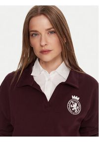 TOMMY HILFIGER - Tommy Hilfiger Bluza UW0UW06078 Bordowy Regular Fit. Kolor: czerwony. Materiał: bawełna #5