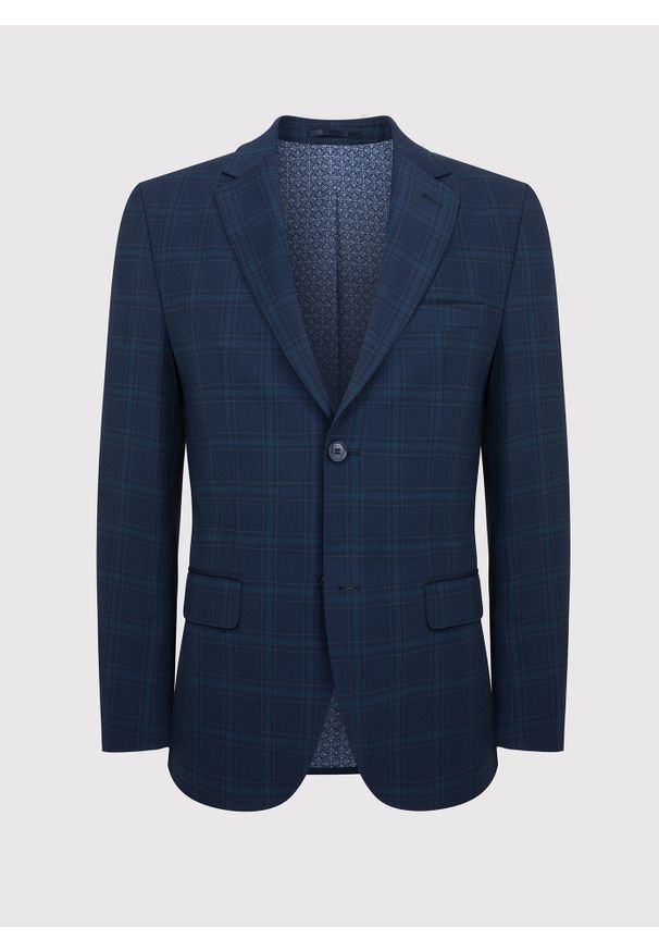 Pako Lorente - PAKO LORENTE – Granatowa marynarka garniturowa z wełną. Kolor: niebieski. Materiał: wełna. Styl: elegancki