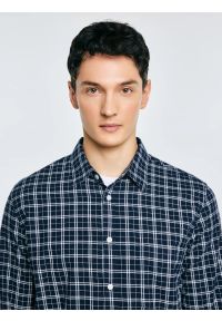 Big-Star - Koszula męska flanelowa w kratę granatowa Meridenisoni 403. Typ kołnierza: kołnierzyk klasyczny. Kolor: niebieski. Wzór: kratka. Styl: klasyczny #4