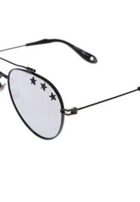 Givenchy - GIVENCHY - Okulary Stars Aviator. Kształt: okrągłe. Kolor: szary. Wzór: aplikacja