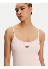 Tommy Jeans Sukienka letnia Script DW0DW20330 Różowy Slim Fit. Kolor: różowy. Materiał: bawełna. Sezon: lato #5