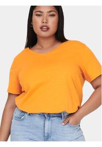 ONLY Carmakoma T-Shirt 15285965 Pomarańczowy Regular Fit. Kolor: pomarańczowy