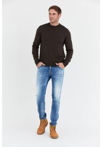 La Martina - LA MARTINA Brązowy sweter męski z wełną, Rozmiar L. Kolor: brązowy. Materiał: wełna #2