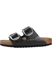 Klapki unisex Birkenstock 1027413. Kolor: czarny. Materiał: skóra. Sezon: lato. Sport: turystyka piesza
