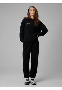 4f - 4F Longsleeve regular z nadrukiem damski - czarny M. Okazja: na co dzień. Kolor: czarny. Materiał: dzianina, skóra, materiał, bawełna. Długość rękawa: długi rękaw. Długość: krótkie. Wzór: nadruk. Styl: casual, klasyczny #2