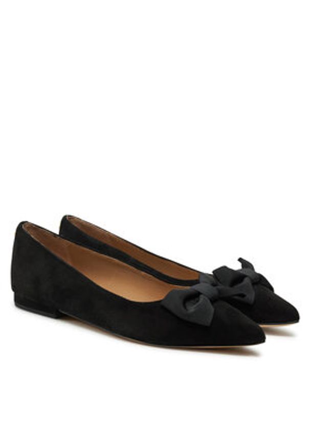 Lauren Ralph Lauren - LAUREN RALPH LAUREN Baleriny Londyn 802955323002 Czarny. Kolor: czarny. Materiał: skóra, zamsz
