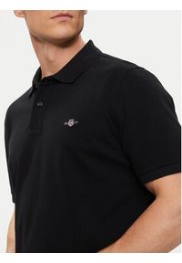 GANT - Gant Polo Shield 2210 Czarny Regular Fit. Typ kołnierza: polo. Kolor: czarny. Materiał: bawełna #3