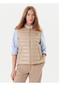 TOMMY HILFIGER - Tommy Hilfiger Bezrękawnik WW0WW45499 Beżowy Regular Fit. Kolor: beżowy. Materiał: syntetyk. Długość rękawa: bez rękawów